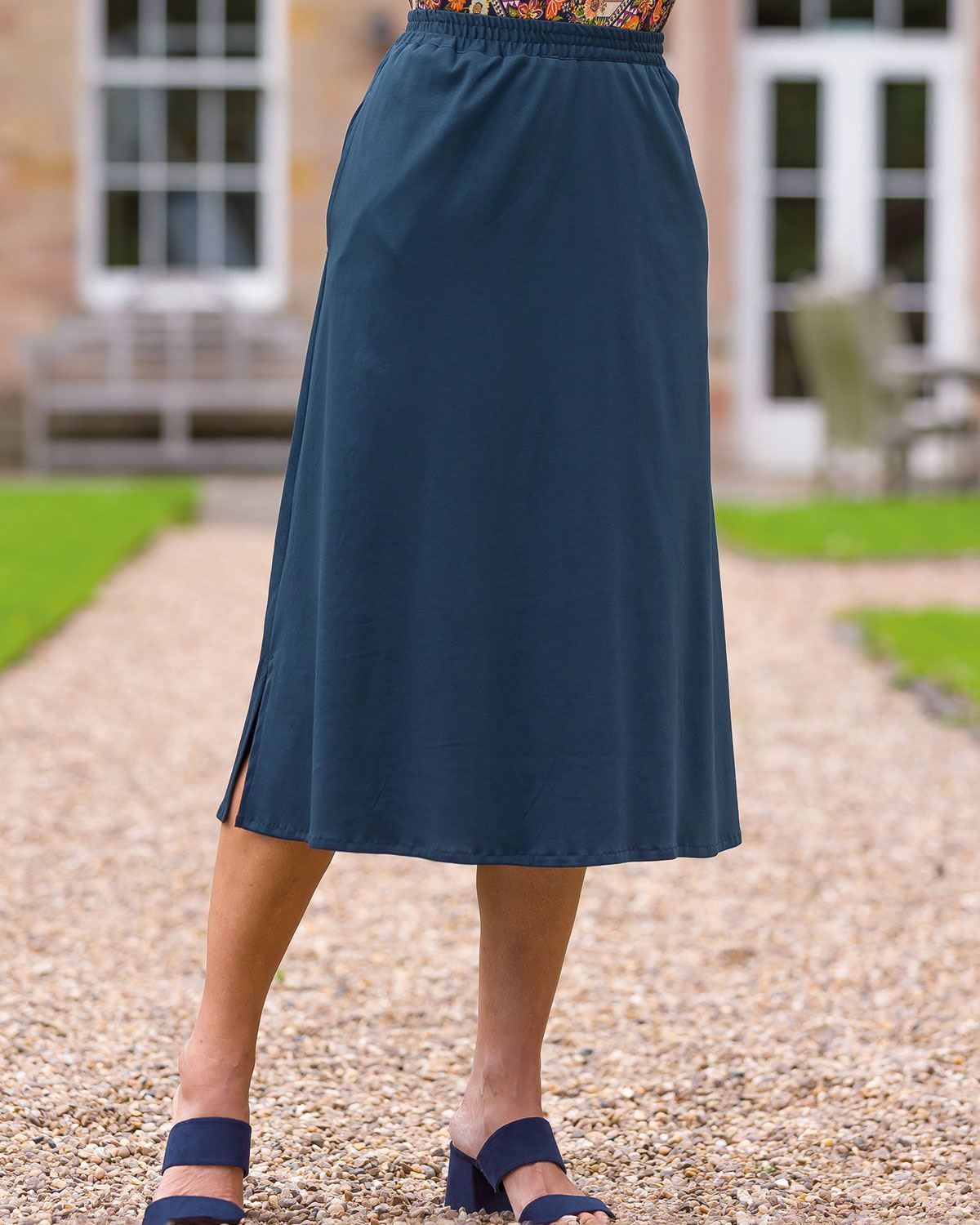 Navy cotton skirt uk sale